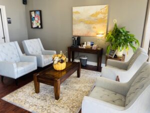 Our comfortable waiting room at The Lewisville Dentist.